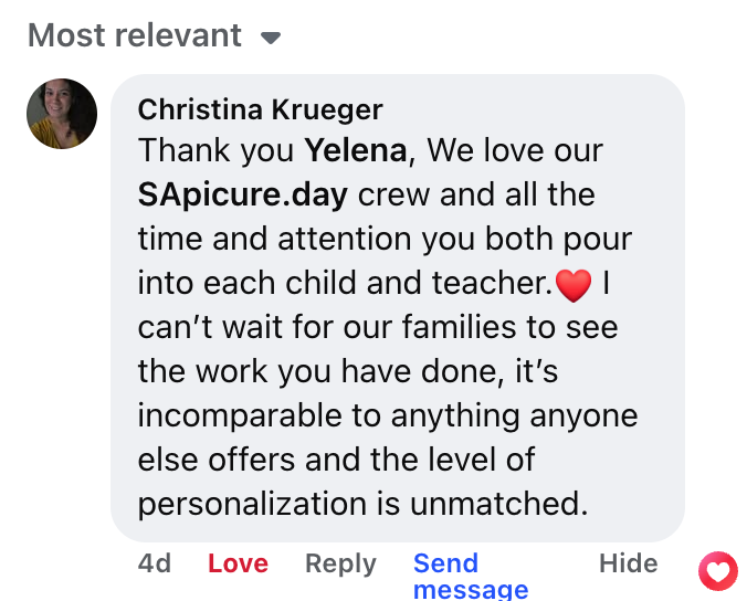 A Facebook thank-you message about SA Picture Day.